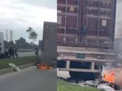 Motociclista fallece incinerado tras ser arrollado por un tractocamión
