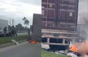 Motociclista fallece incinerado tras ser arrollado por un tractocamión