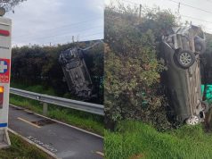 Vehículo voló y quedó atrapado en Madrid, Cundinamarca
