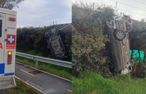 Vehículo voló y quedó atrapado en Madrid, Cundinamarca