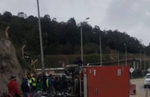 Fuerte accidente: vehículo se volcó en la vía Mosquera