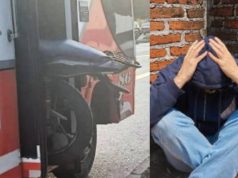 ¿Se varó? Hombre subió su motocicleta a un bús en Facatativá su motocicleta a un bús en Facatativá