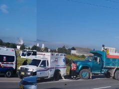 Ambulancia que llegaba a atender emergencia fue estrellada por camión