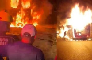 De no creer: quemaron bus por supuesta extorsión