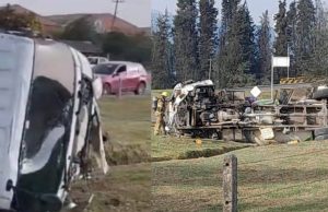 En video: vehículo que transportaba oxígeno se volcó