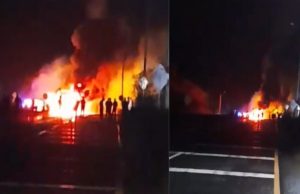 En Cundinamarca grave incendio causó vehículo militar