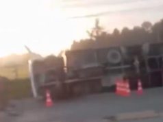 Volcamiento de camión en la vía Funza causa colapso del tráfico