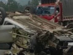 Grave accidente: en la vía Mosquera un vehículo se volcó