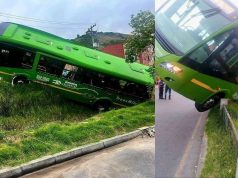 Alimentador se salió de la vía en Bogotá