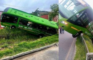 Alimentador se salió de la vía en Bogotá