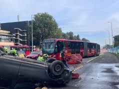 Volcamiento de vehículo genera afectaciones en la movilidad