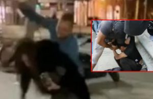 Hombre agrede a mujer en plena calle y casi es linchado por vecinos en Madrid