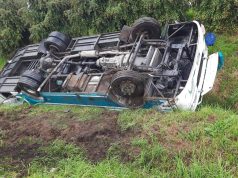 Volcamiento del bus intermunicipal en la vía Faca – Madrid