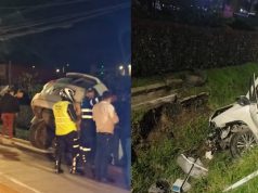 Accidente de tránsito deja un vehículo volcado