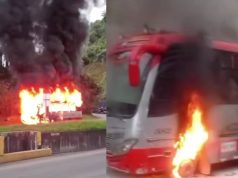 Emergencia en la vía Bogotá: buseta se incendia