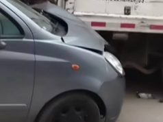 Conductor borracho arrolló a ciclista y chocó un furgón en Madrid