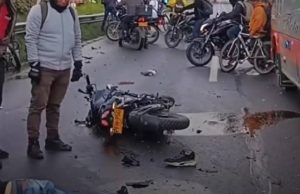 Accidente en la vía Madrid – Facatativá deja un motociclista herido