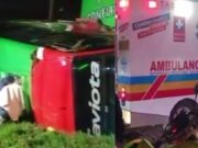 Buseta de transporte intermunicipal se volcó