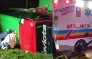 Buseta de transporte intermunicipal se volcó