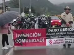 Bloqueo en la vía Bogotá – La Calera por protestas