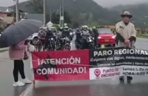 Bloqueo en la vía Bogotá – La Calera por protestas