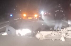 Accidente en la vía Perimetral de Funza deja dos motocicletas involucradas