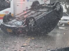 Vehículo se volcó en la vía perimetral de Funza