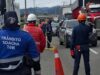 Accidente entre volqueta y motocicleta genera fuerte congestión