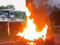 Joven motociclista murió en violento choque con bus