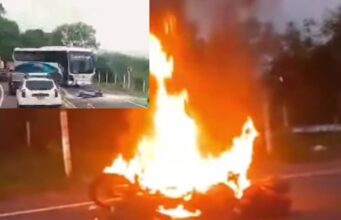 Joven motociclista murió en violento choque con bus