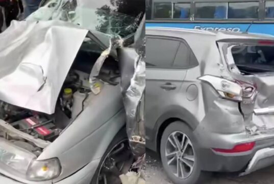 Fuerte accidente varios vehículos resultaron involucrados