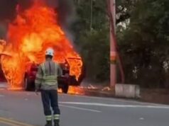 Vehículo en llamas generó congestión en corredor vial