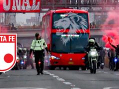 Mosquera se pinta de rojo y blanco para celebrar los 85 años de Santa Fe