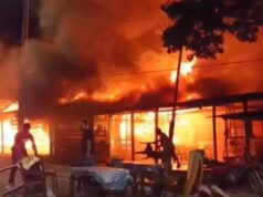 Incendio arrasa cinco locales comerciales