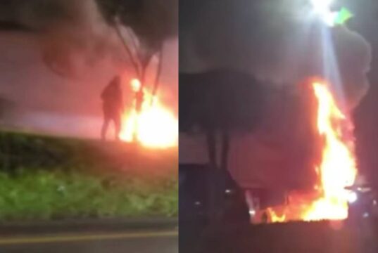 Caos total: choque desata incendio y colapsa la movilidad