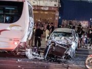 Fuerte choque entre carro y buseta frente a Colsubsidio en Funza