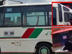 En Madrid: de choque a vandalismo, conductor rompe vidrio de buseta y huye