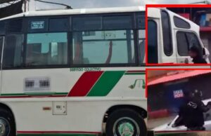 En Madrid: de choque a vandalismo, conductor rompe vidrio de buseta y huye