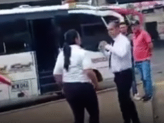Fuerte discusión entre conductores de busetas en Mosquera