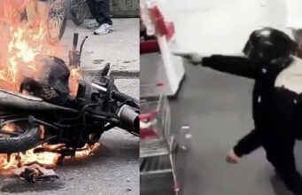 Hurto en un D1 terminó en disparos y con moto quemada