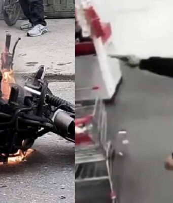 Hurto en un D1 terminó en disparos y con moto quemada