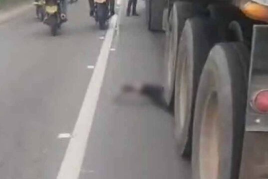 Trágico accidente: motociclista murió tras choque con tractocamión
