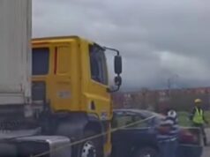 Impactante choque en la variante de Madrid: así terminó un automóvil