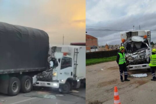 Fuerte accidente entre dos vehículos de carga genera congestión