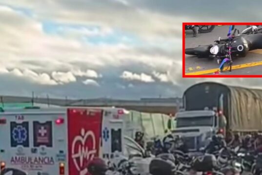 Atención: fuerte accidente entre motociclistas en la vía Funza–Siberia