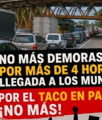 Gran plantón en Puente de Guadua: protesta por demoras de hasta cuatro horas