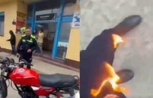 Le pidieron los documentos y terminó atacando con fuego a un agente de tránsito