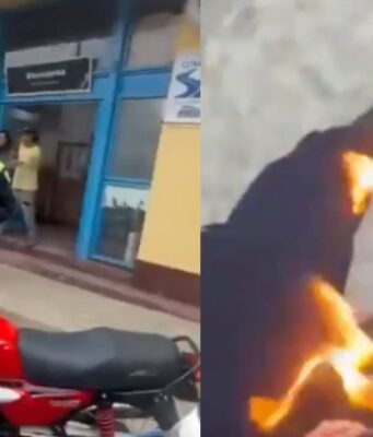 Le pidieron los documentos y terminó atacando con fuego a un agente de tránsito