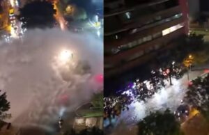 ¡Emergencia en la carrera Séptima! Una tubería rota inundó una vía clave del norte de Bogotá