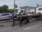 Accidente entre camión y motocicleta provoca cierre vial entre Funza y Mosquera